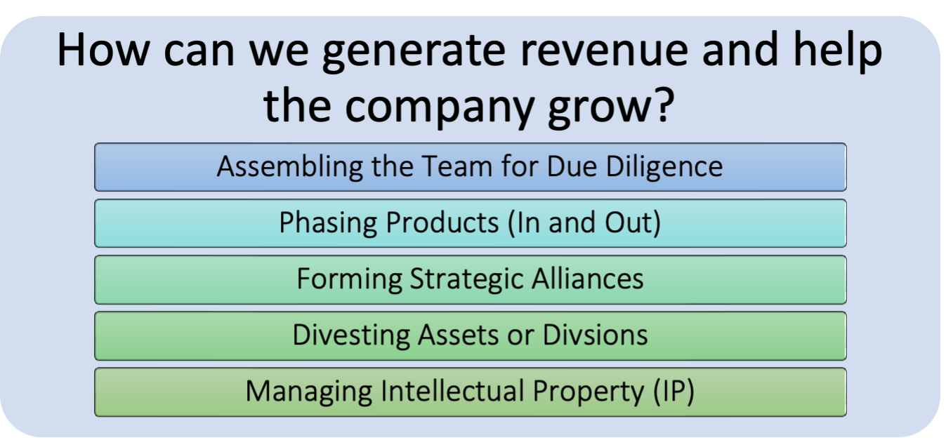 Pictorial of steps involved in generating revenue and growing a company